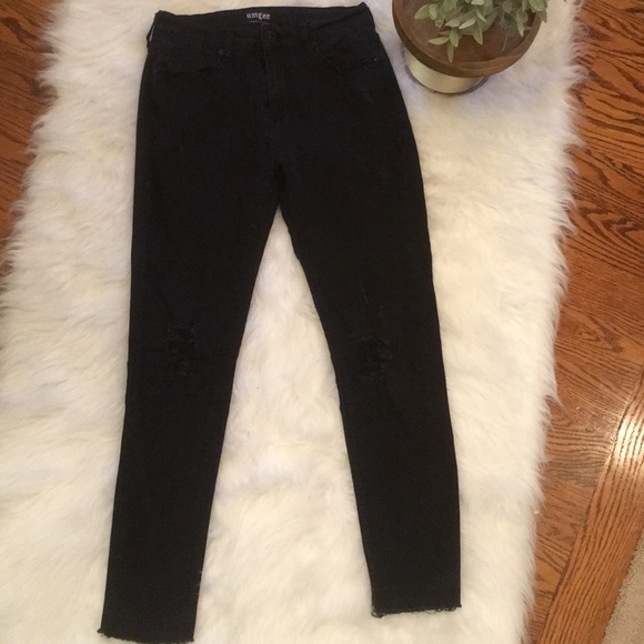 Umgee black raw hem skinny jeans - Picture 5 of 8